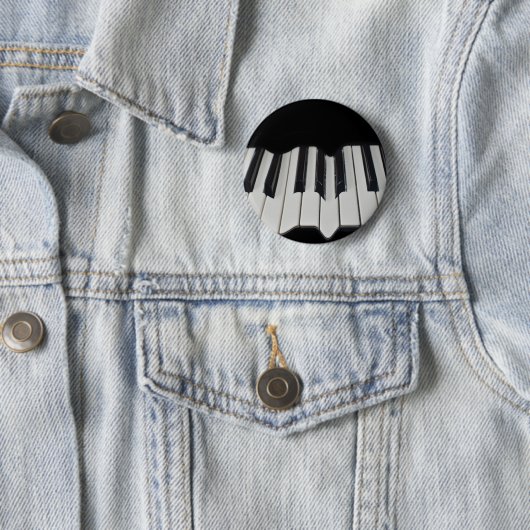 Warped Piano Keys Badge Ronde Button 5,7 Cm (In situ)