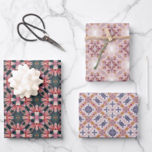 WARPPING PAPIER - 3 TINTEN WATERVERF ROZE INPAKPAPIER VEL