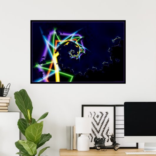 warpsnelheid neon 2 poster (Thuiskantoor)