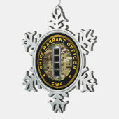 Warrant Officer 4 CW4 Tin Sneeuwvlok Ornament (Rechts)