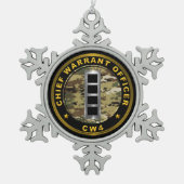 Warrant Officer 4 CW4 Tin Sneeuwvlok Ornament (Voorkant)