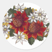 Warratha Flannel Flower Ronde Sticker (Voorkant)