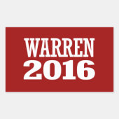 WARREN 2016 RECHTHOEKIGE STICKER (Voorkant)