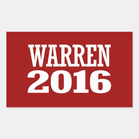 WARREN 2016 RECHTHOEKIGE STICKER (Voorkant)