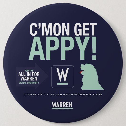 Warren 2020 - Bailey - C'Mon Haal APPY! Ronde Button 6,0 Cm (Voorkant)