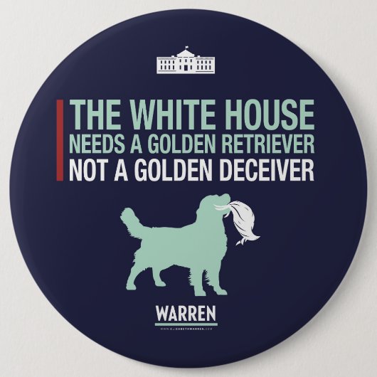 Warren 2020 - Bailey - Golden Retriever Ronde Button 6,0 Cm (Voorkant)