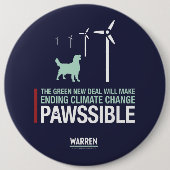 Warren 2020 - Bailey - Green New Deal Ronde Button 6,0 Cm (Voorkant)