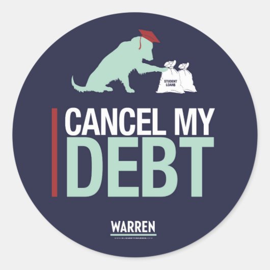 Warren 2020 - Bailey - Mijn schuld annuleren Ronde Sticker (Voorkant)