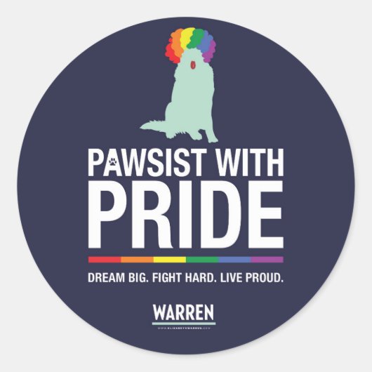 Warren 2020 - Bailey - Pawsist met trots Ronde Sticker (Voorkant)