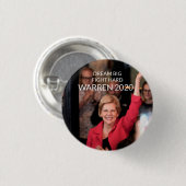 Warren 2020 - DREAM BIG FIGHT HARD Ronde Button 3,2 Cm (Voorkant /achterkant)