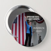 Warren 2020 - Dream Big Fight Hard Ronde Button 4,0 Cm (Voorkant /achterkant)