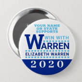 Warren 2020 Resist Blijft winnen met Warren Ronde Button 4,0 Cm (Voorkant /achterkant)