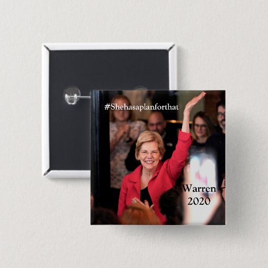 Warren 2020 - #Shehasaplanforthat Vierkante Button 5,1 Cm (Voorkant /achterkant)