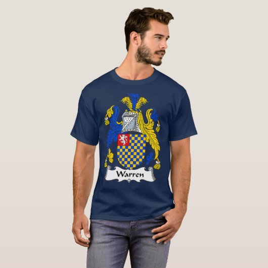Warren Coat of Arms Family Crest T-shirt (Voorkant volledig)