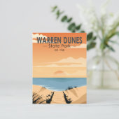 Warren Dunes State Park Michigan Vintage Briefkaart (Staand voorkant)