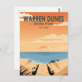 Warren Dunes State Park Michigan Vintage Briefkaart (Voorkant / Achterkant)