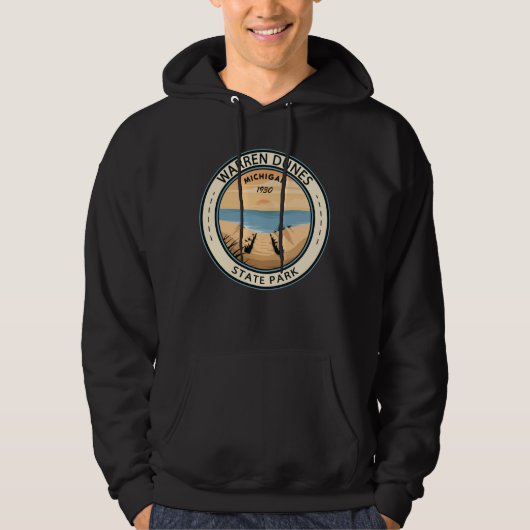 Warren Dunes State Park Michigan Vintage Hoodie (Voorkant)