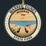 Warren Dunes State Park Michigan Vintage Keramisch Ornament<br><div class="desc">Warren Dunes State Park kunstwerk ontwerp. De grote zandduinen van het park en de luierstranden maken het een van de populairste parken van de staat Michigan</div>