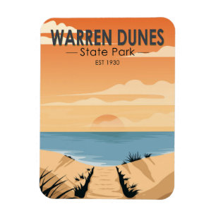 Warren Dunes State Park Michigan Vintage Magneet