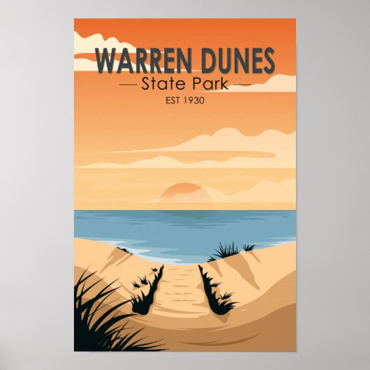 Warren Dunes State Park Michigan Vintage Poster (Voorkant)