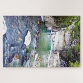 Warren Falls Vermont.Kerstgroeten Legpuzzel (Horizontaal)
