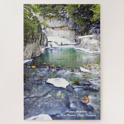 Warren Falls Vermont.Kerstgroeten Legpuzzel (Verticaal)