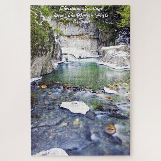 Warren Falls Vermont.Kerstmis  Legpuzzel (Verticaal)