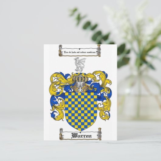 Warren Family Crest Briefkaart (Staand voorkant)