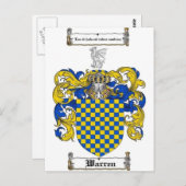Warren Family Crest Briefkaart (Voorkant / Achterkant)