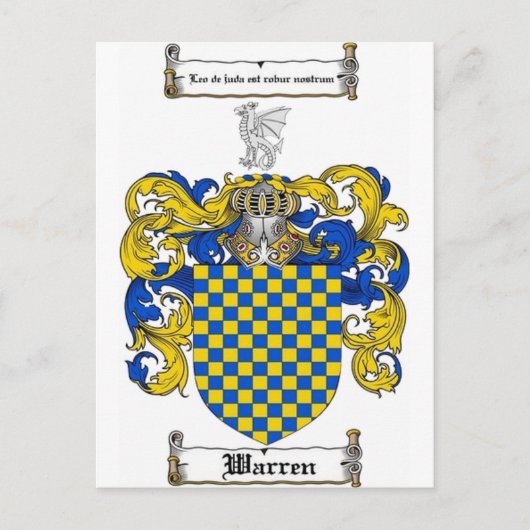Warren Family Crest Briefkaart (Voorkant)