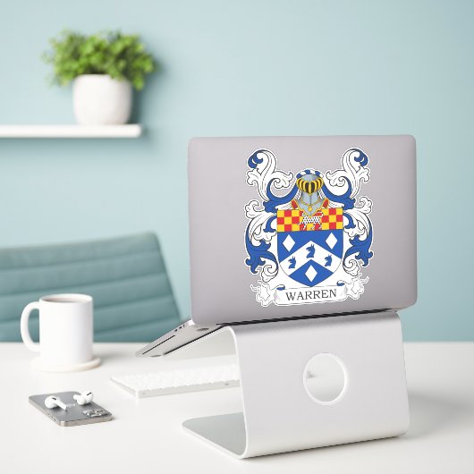 Warren Family Crest Sticker (Laptop op bureau)
