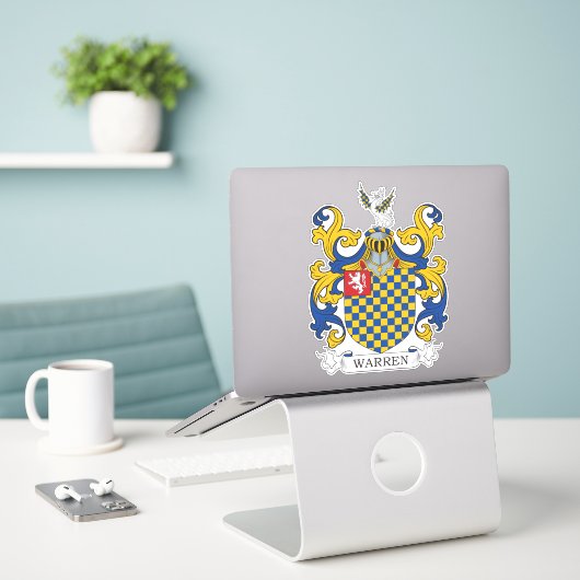 Warren Family Crest Sticker (Laptop op bureau)