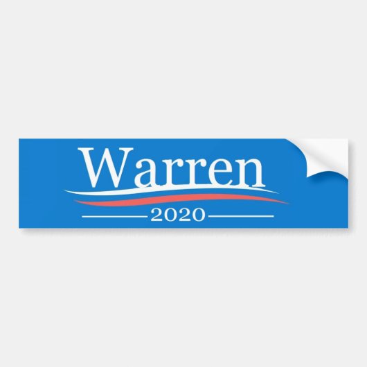 Warren for President, 2020, klassiek Bernie blue Bumpersticker (Voorkant)