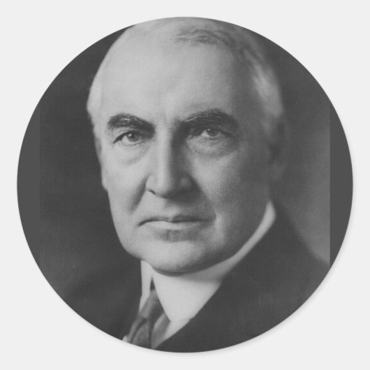 Warren G. Harding 29 Ronde Sticker (Voorkant)