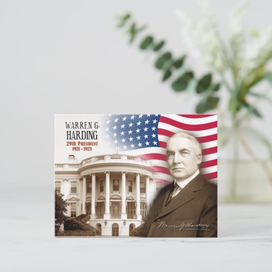 Warren G. Harding - 29e President van de VS Briefkaart (Staand voorkant)