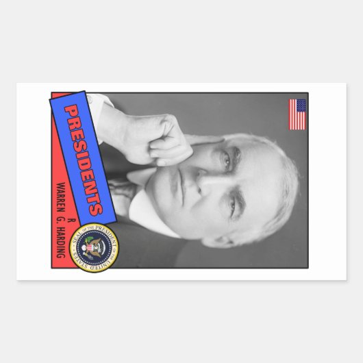 Warren G. Harding Baseball Card Rechthoekige Sticker (Voorkant)
