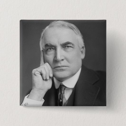 Warren G. Harding Vierkante Button 5,1 Cm (Voorkant)