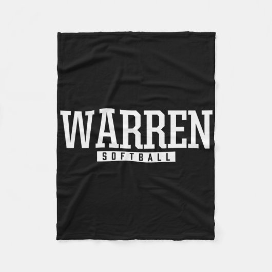 Warren High School Softbal Fleece Deken (Voorkant)