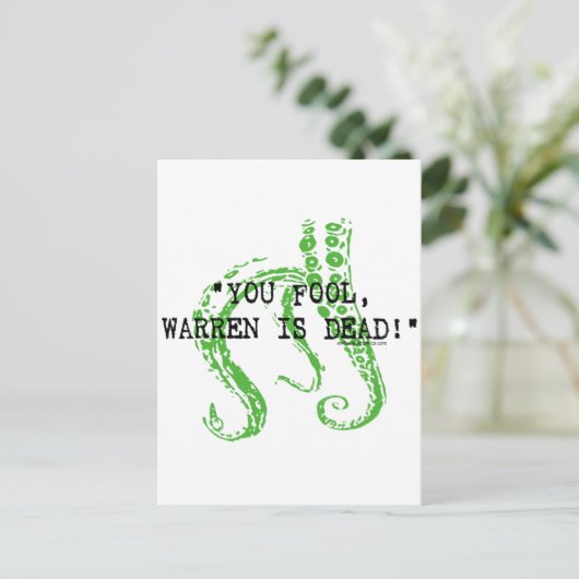 Warren is dood H. P. Lovecraft Briefkaart (Staand voorkant)