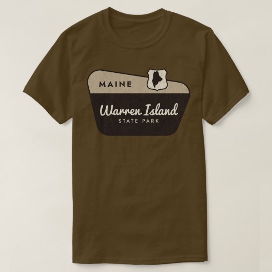 Warren Island State Park Maine Welkomstbord T-shirt (Design voorkant)