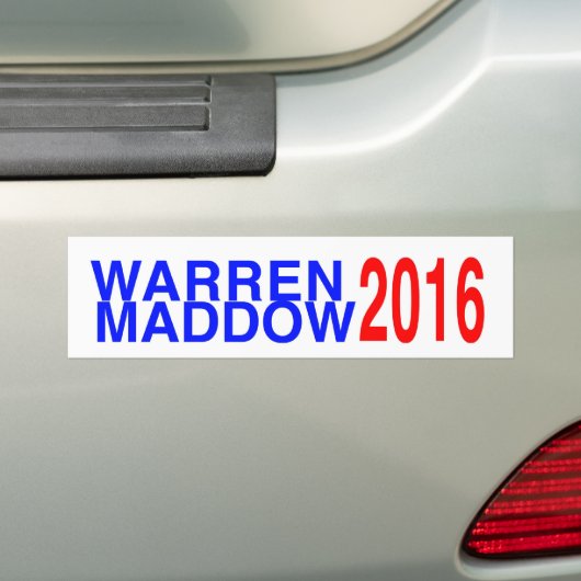 Warren/Maddow 2016 Bumpersticker (Op auto)