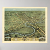 Warren, OH Panoramic Map - 1870 Poster (Voorkant)