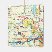Warren Ohio Map Keramisch Ornament (Links)