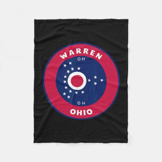Warren Ohio Oh Flag Dge Roundlet Souvenir  Fleece Deken (Voorkant)