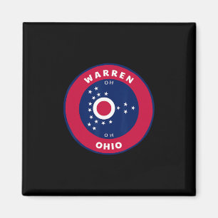 Warren Ohio Oh Vlag Badge Roundlet Souvenir Magneet