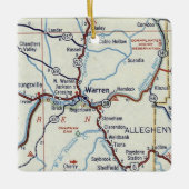 Warren PA  kaart Keramisch Ornament (Voorkant)
