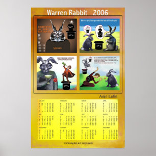 Warren Rabbit 2006 kalender van Anjo Lafin Poster