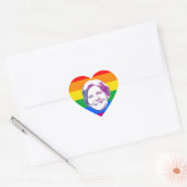Warren Regenboog Strepen Hart Sticker (Envelop)
