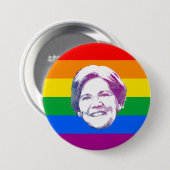 Warren Regenboog Strepen Ronde Button 7,6 Cm (Voorkant /achterkant)