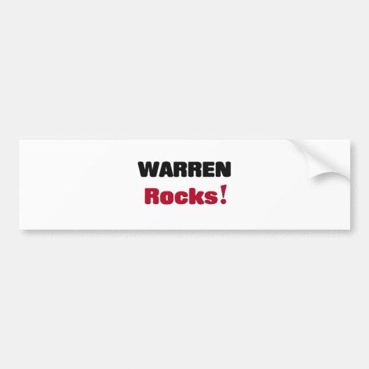 Warren Rocks Bumpersticker (Voorkant)